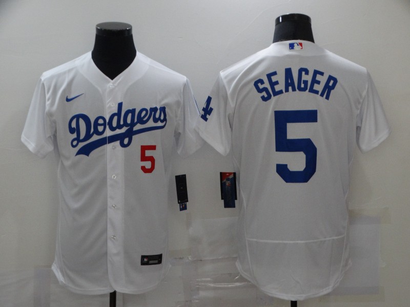 Men Los Angeles Dodgers #5 Seager White Elite Nike MLB Jerseys->women mlb jersey->Women Jersey